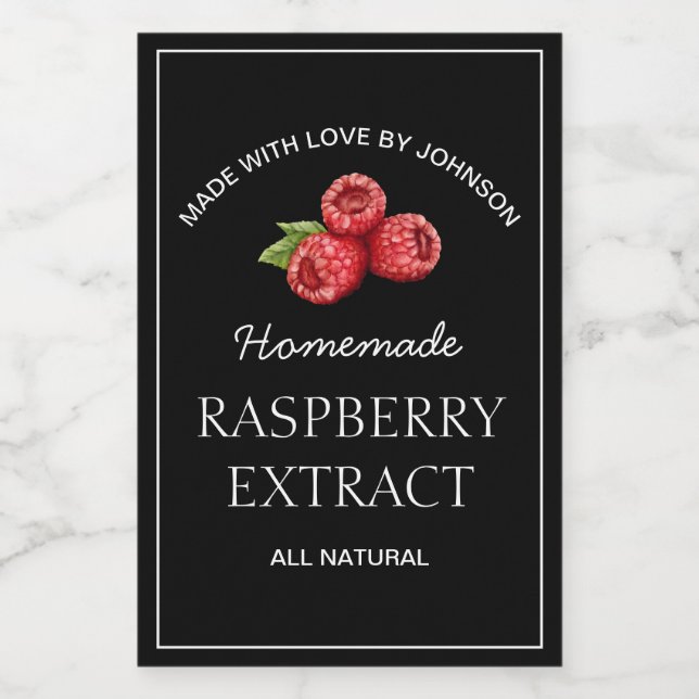 Rótulo de Extrato de Framboesa (Rótulo Único)
