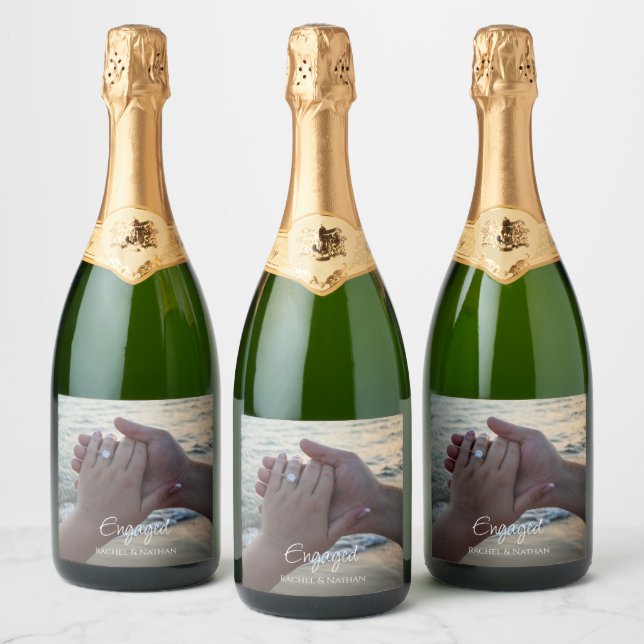 Rótulo de Foto de Garrafa de Vinho Espumante Perso (Garrafas)