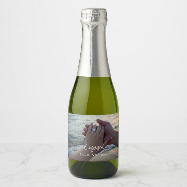 Rótulo de Foto de Garrafa de Vinho Espumante Perso (Frente)