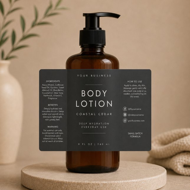 Rótulo de Frasco de Loção Corporal de Luxo 240ml (Criador carregado)