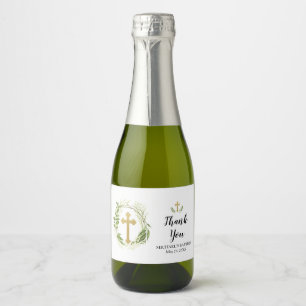 Rótulo de Frasco de Mini Champagne Cruz Verde