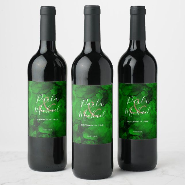 Rótulo de Frasco de Vinho Verde a Preto (Garrafas)