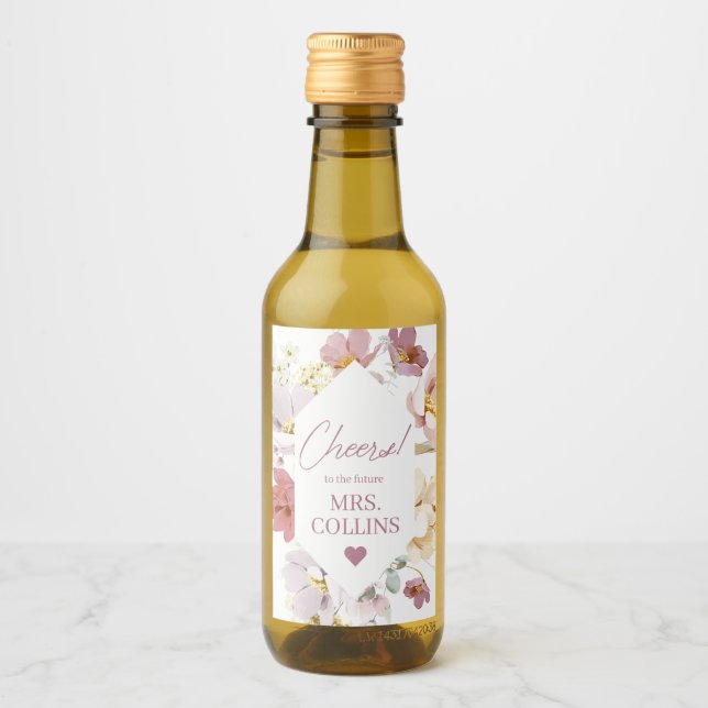 Rótulo de Frasco do Mini Vinho Floral Blush (Frente)