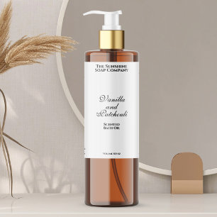 Rótulo de garrafa cosmética à prova d'água branca