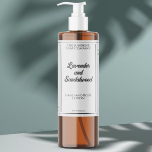 Rótulo de garrafa cosmética branca e preta à prova