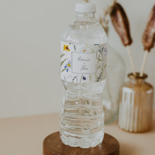 Rótulo de Garrafa de Água de Casamento Floral Mult