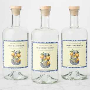 Rótulo de Garrafa de Azulejo Siciliano Limoncello