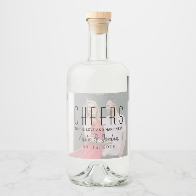 Rótulo de Garrafa de Bebida Alcoólica com Foto de  (Frente)