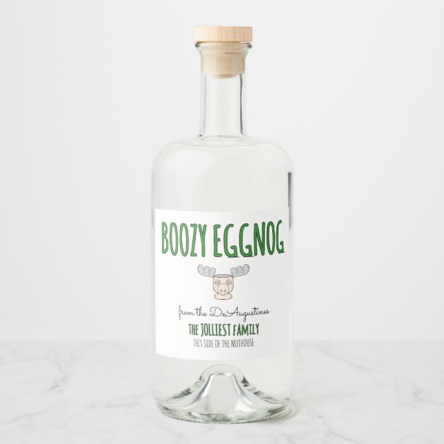 Rótulo de Garrafa de Boozy Eggnog, Grande Caseira (Frente)