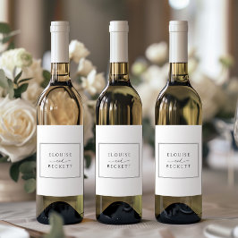 Rótulo de Garrafa de Casamento Preto e Branco Mode