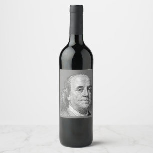 Rótulo De Garrafa De Cerveja 100 dólares, Benjamin Franklin