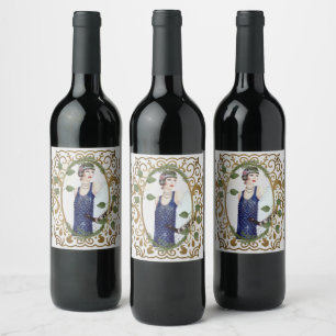 Rótulo De Garrafa De Cerveja 1920 de Vintage Azul