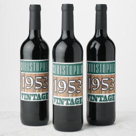 Rótulo De Garrafa De Cerveja 1953 Ano do Rótulo do Vinho de Nascimento