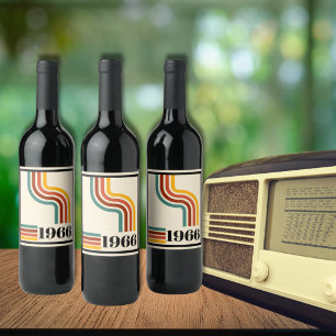 Rótulo De Garrafa De Cerveja 1966 60º Aniversário Listra Retro Vintage