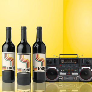 Rótulo De Garrafa De Cerveja 1986 40º Aniversário Listra Retro Vintage