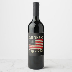 Rótulo De Garrafa De Cerveja 250 Anos Bandeira Americana 1776-2026