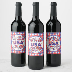 Rótulo De Garrafa De Cerveja 250 Anos EUA 1776-2026 Semiquincentenário