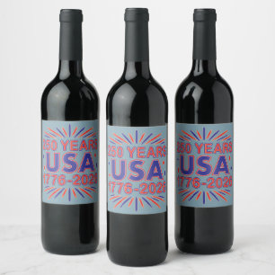 Rótulo De Garrafa De Cerveja 250 Anos EUA 1776-2026 Semiquincentenário