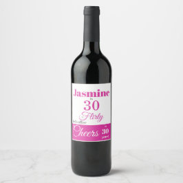Rótulo De Garrafa De Cerveja 30 & Rótulo de Vinho Rosa Quente Brilhante