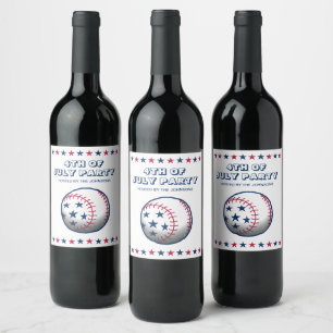 Rótulo De Garrafa De Cerveja 4 de julho Festa Baseball