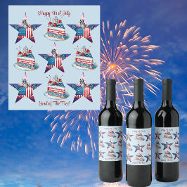 Rótulo De Garrafa De Cerveja 4 de julho "Land of The Free" Labels