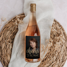 Rótulo De Garrafa De Cerveja 50ª Festa de aniversário de torcida por fotos