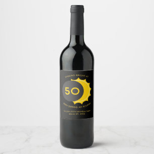 Rótulo De Garrafa De Cerveja 50ª Festa de aniversário e Eclipse Solar 2025