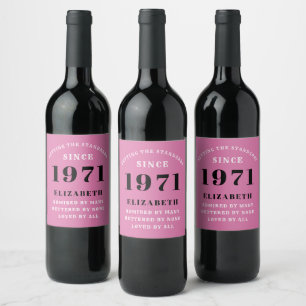 Rótulo De Garrafa De Cerveja 50º aniversário de 1971 - Preto cor-de-rosa para