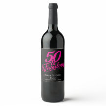 50 e Fabuloso Aniversário Script Rosa Personalizad