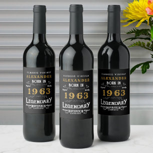 Rótulo De Garrafa De Cerveja 60º aniversário personalizado 1963 Adicionar nome