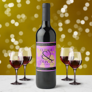 Rótulo De Garrafa De Cerveja 6o 3ó aniversário de casamento Amethyst elegante