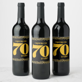 Rótulo De Garrafa De Cerveja 70 Aniversário Alegra-se a 70 anos de brilho Doura