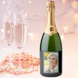 Rótulo De Garrafa De Cerveja 70 aniversário foto de mulheres brancas pretas