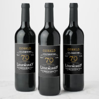 70 Birthday Black Legendary Engraçado Labo de Vinh