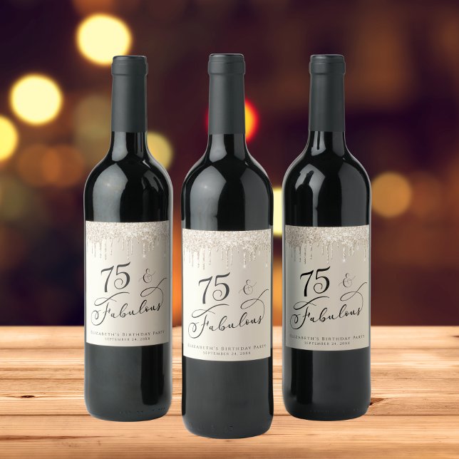 Rótulo De Garrafa De Cerveja 75.º Aniversário Dourado (Criador carregado)