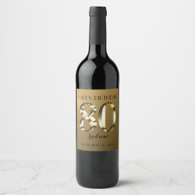 Rótulo De Garrafa De Cerveja 80 de ouro (Frente)