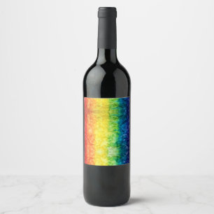 Rótulo De Garrafa De Cerveja A bandeira tie-dye da SlipperyJoe com arco-íris pr