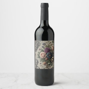 Rótulo De Garrafa De Cerveja A Festa de Aniversário – Floral Vitoriano Gótico