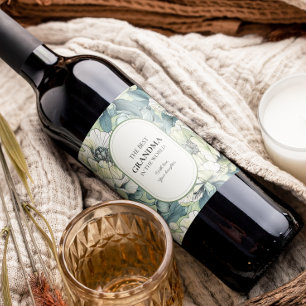 Rótulo De Garrafa De Cerveja A Melhor Avó do Mundo Jardim Florido Verde