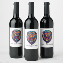 A PAINTED LION Wine Label