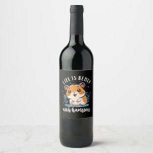 Rótulo De Garrafa De Cerveja A Vida é Melhor Com Hamsters