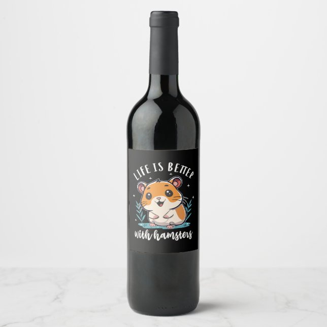 Rótulo De Garrafa De Cerveja A Vida é Melhor Com Hamsters (Frente)