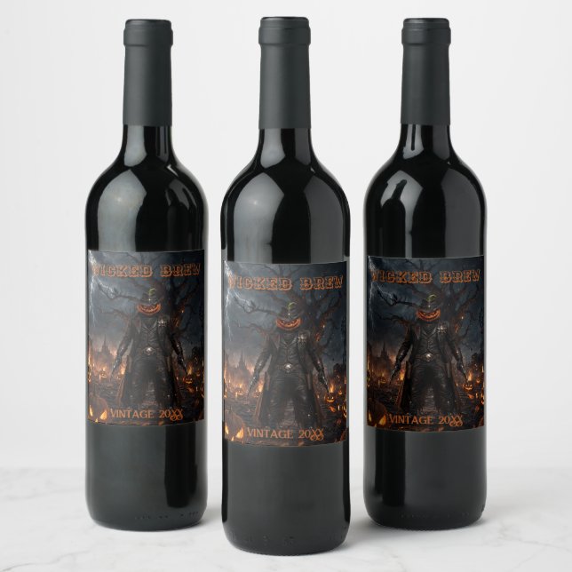 Rótulo De Garrafa De Cerveja Abóbora Assustadora de Halloween Xerife Cowboy Rel (Garrafas)