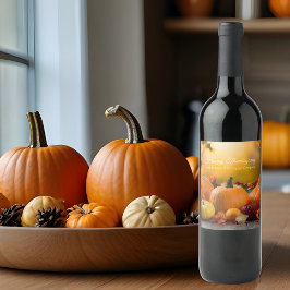 Rótulo De Garrafa De Cerveja Abóbora de marketing de Ação de Graças personaliza