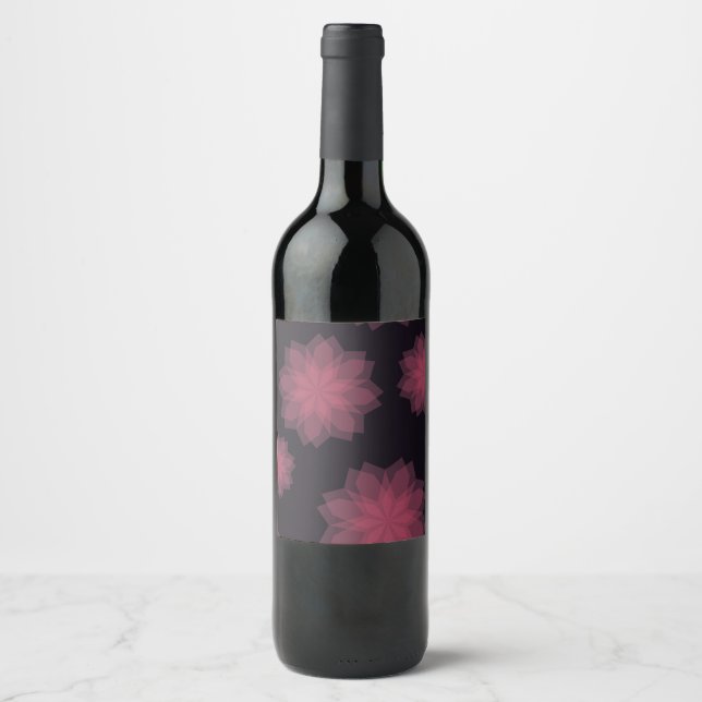 Rótulo De Garrafa De Cerveja Abstração de flores rosa, legal, moderna e moderna (Frente)