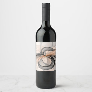 Rótulo De Garrafa De Cerveja Abstrato Anthracite Cinza Siena Moderna Arte Fract