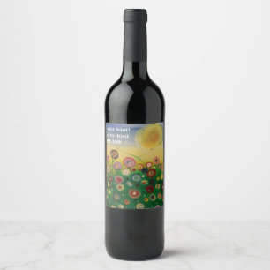 Rótulo De Garrafa De Cerveja Abstrato flores no campo no verão