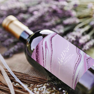 Rótulo De Garrafa De Cerveja Abstrato Glitter Strata Cheers Lilac ID903