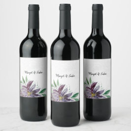 Rótulo De Garrafa De Cerveja Abstrato Roxo Personalizado Lace de Aquarela de Lo