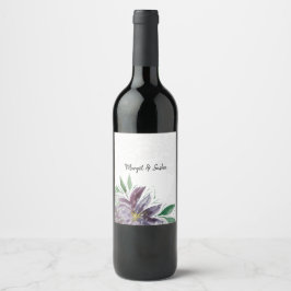 Rótulo De Garrafa De Cerveja Abstrato Roxo Personalizado Lace de Aquarela de Lo